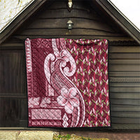 Samoa Teuila Quilt Maroon Samoan Siapo Motifs LT05 - Polynesian Pride