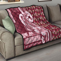 Samoa Teuila Quilt Maroon Samoan Siapo Motifs LT05 - Polynesian Pride