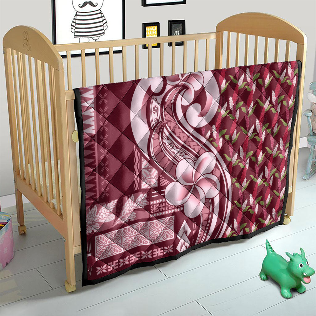 Samoa Teuila Quilt Maroon Samoan Siapo Motifs LT05 - Polynesian Pride