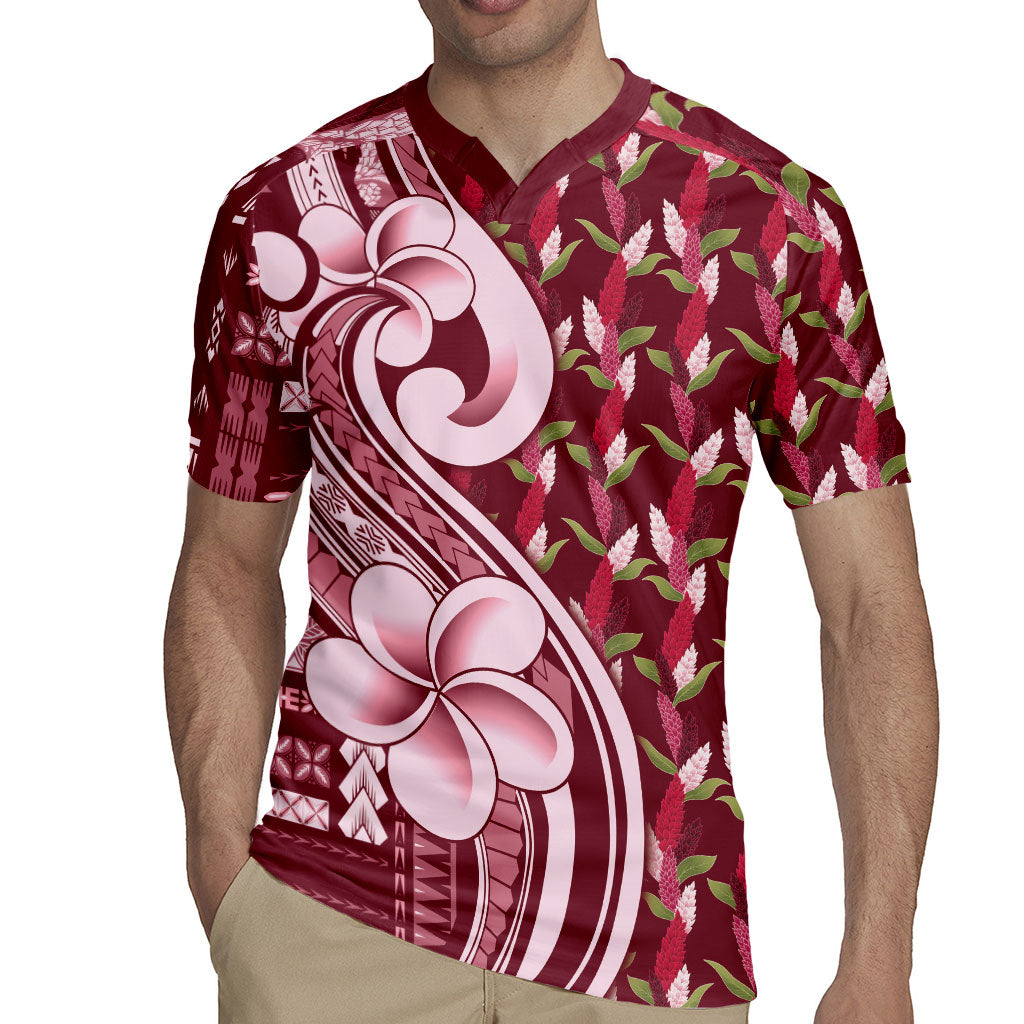 Samoa Teuila Rugby Jersey Maroon Samoan Siapo Motifs LT05 - Polynesian Pride