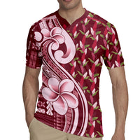 Samoa Teuila Rugby Jersey Maroon Samoan Siapo Motifs LT05 - Polynesian Pride