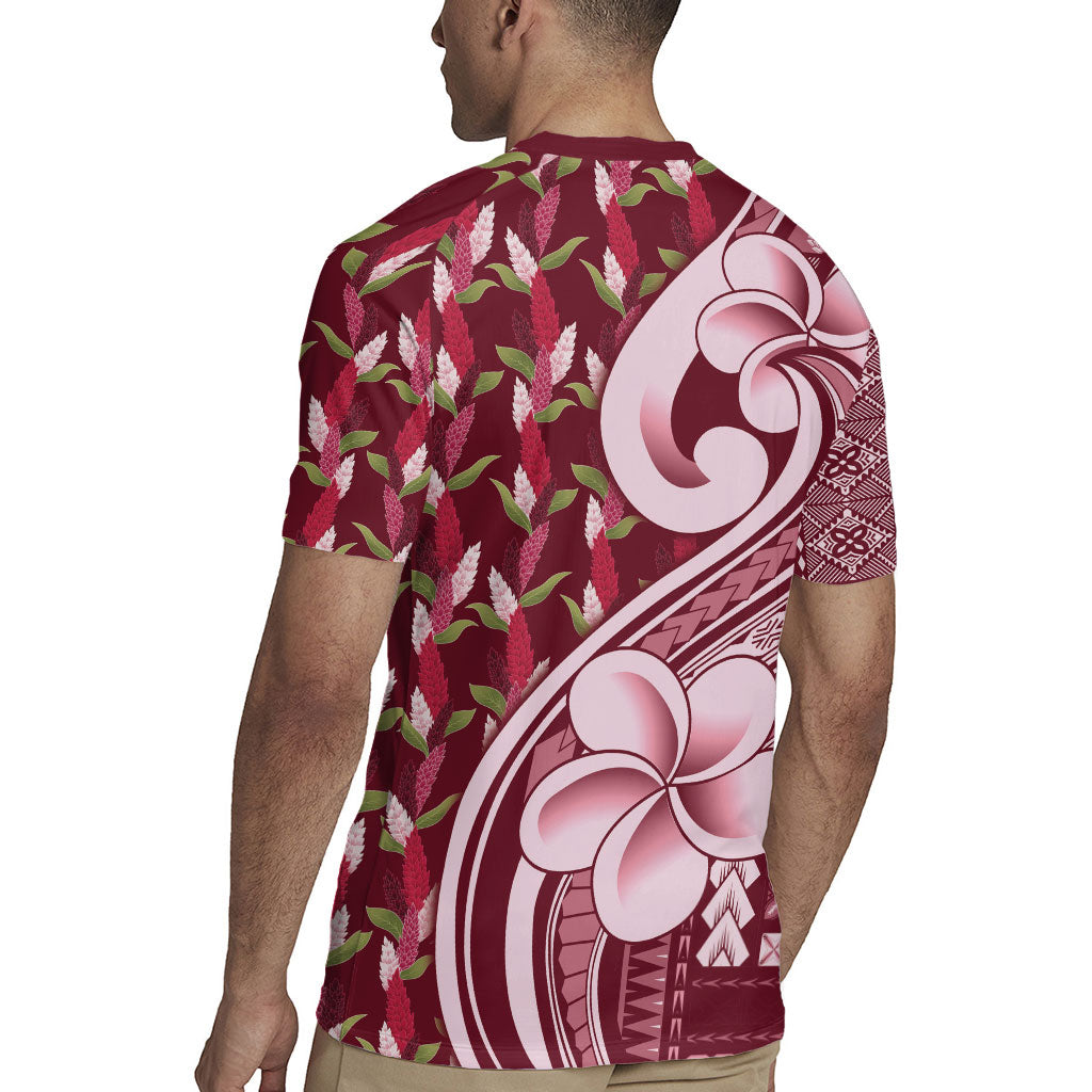 Samoa Teuila Rugby Jersey Maroon Samoan Siapo Motifs LT05 - Polynesian Pride