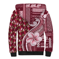 Samoa Teuila Sherpa Hoodie Maroon Samoan Siapo Motifs LT05 - Polynesian Pride