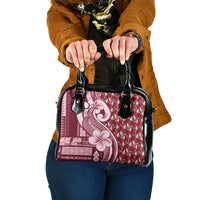 Samoa Teuila Shoulder Handbag Maroon Samoan Siapo Motifs LT05 One Size Maroon - Polynesian Pride
