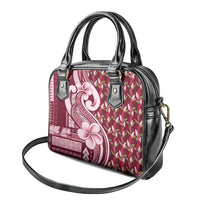 Samoa Teuila Shoulder Handbag Maroon Samoan Siapo Motifs LT05 - Polynesian Pride