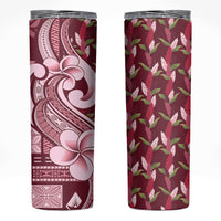 Samoa Teuila Skinny Tumbler Maroon Samoan Siapo Motifs LT05 Maroon - Polynesian Pride