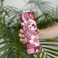 Samoa Teuila Skinny Tumbler Maroon Samoan Siapo Motifs LT05 - Polynesian Pride
