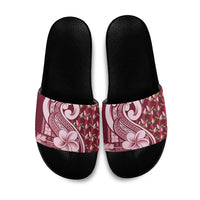 Samoa Teuila Slide Sandals Maroon Samoan Siapo Motifs LT05 Maroon - Polynesian Pride