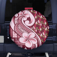Samoa Teuila Spare Tire Cover Maroon Samoan Siapo Motifs LT05 No hole Maroon - Polynesian Pride