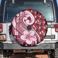 Samoa Teuila Spare Tire Cover Maroon Samoan Siapo Motifs LT05 Maroon - Polynesian Pride