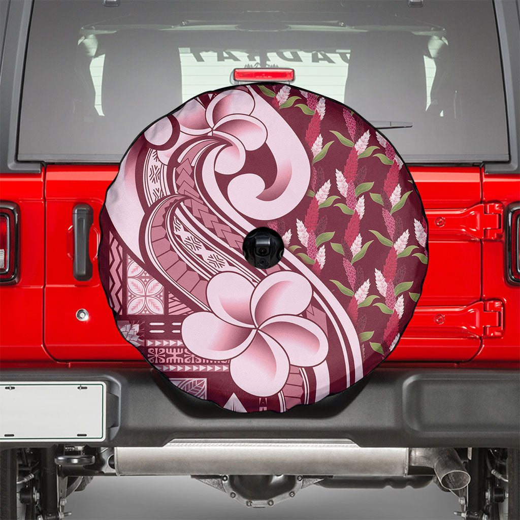 Samoa Teuila Spare Tire Cover Maroon Samoan Siapo Motifs LT05 - Polynesian Pride