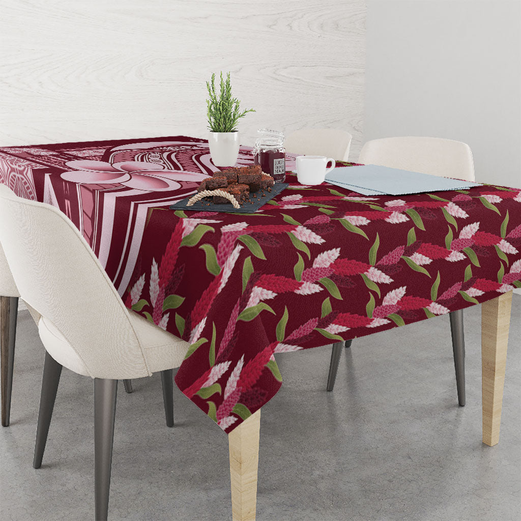 Samoa Teuila Tablecloth Maroon Samoan Siapo Motifs LT05 - Polynesian Pride
