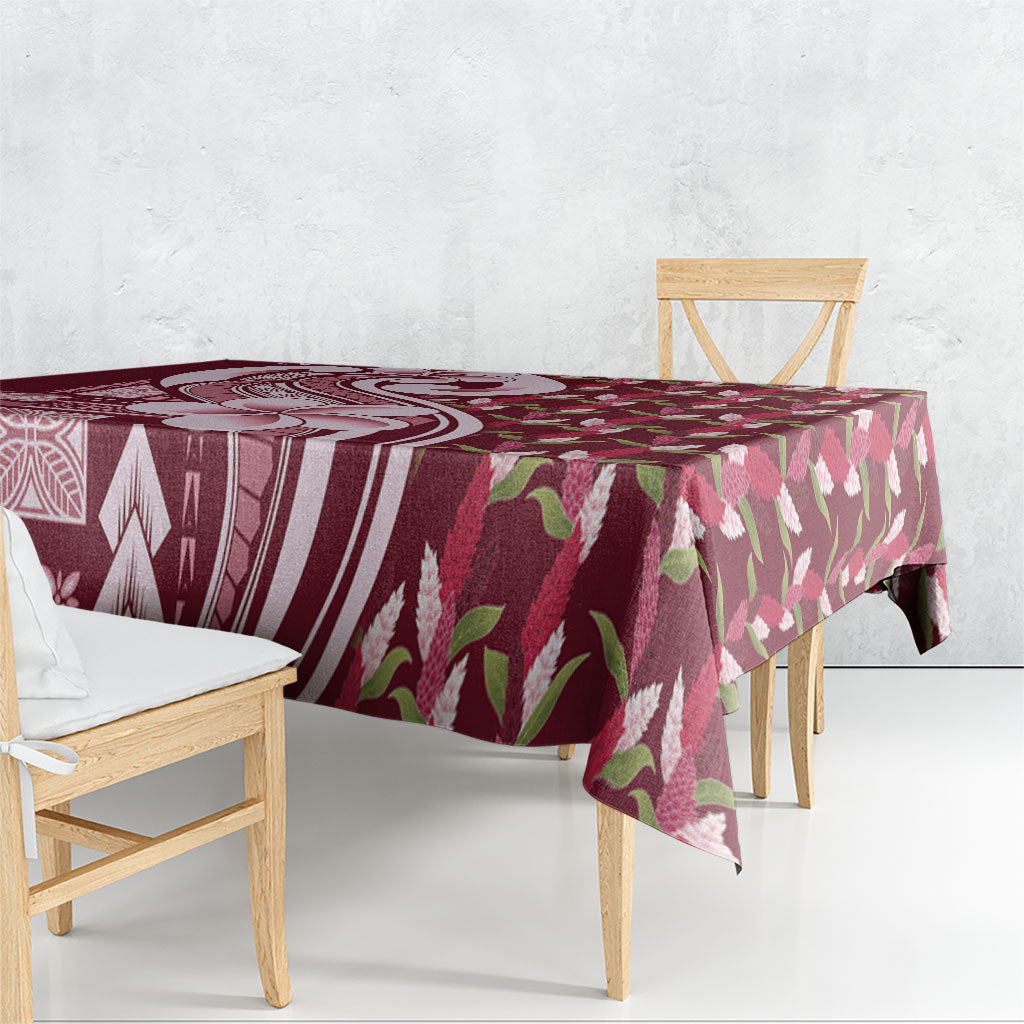 Samoa Teuila Tablecloth Maroon Samoan Siapo Motifs LT05 - Polynesian Pride