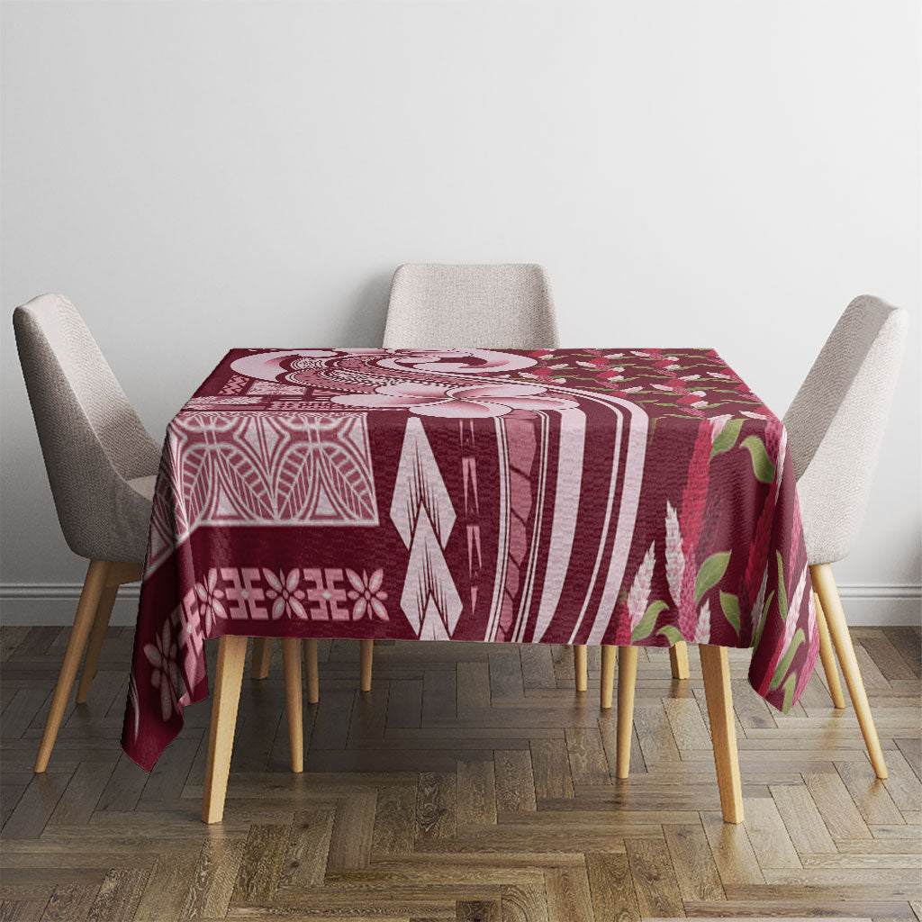 Samoa Teuila Tablecloth Maroon Samoan Siapo Motifs LT05 - Polynesian Pride
