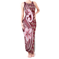 Samoa Teuila Tank Maxi Dress Maroon Samoan Siapo Motifs LT05 Women Maroon - Polynesian Pride
