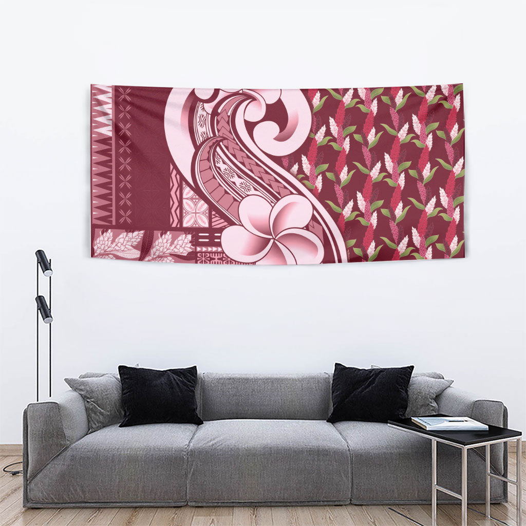 Samoa Teuila Tapestry Maroon Samoan Siapo Motifs LT05 - Polynesian Pride