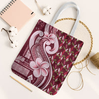 Samoa Teuila Tote Bag Maroon Samoan Siapo Motifs LT05 White Strap One Size Maroon - Polynesian Pride