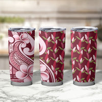 Samoa Teuila Tumbler Cup Maroon Samoan Siapo Motifs LT05 - Polynesian Pride