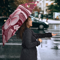Samoa Teuila Umbrella Maroon Samoan Siapo Motifs LT05 - Polynesian Pride