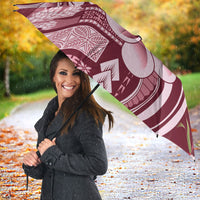 Samoa Teuila Umbrella Maroon Samoan Siapo Motifs LT05 - Polynesian Pride
