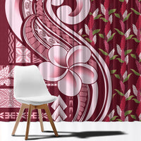 Samoa Teuila Window Curtain Maroon Samoan Siapo Motifs LT05 - Polynesian Pride