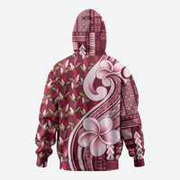 Samoa Teuila Zip Hoodie Maroon Samoan Siapo Motifs LT05 - Polynesian Pride