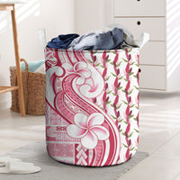 Samoa Teuila Laundry Basket White Samoan Siapo Motifs LT05 White - Polynesian Pride