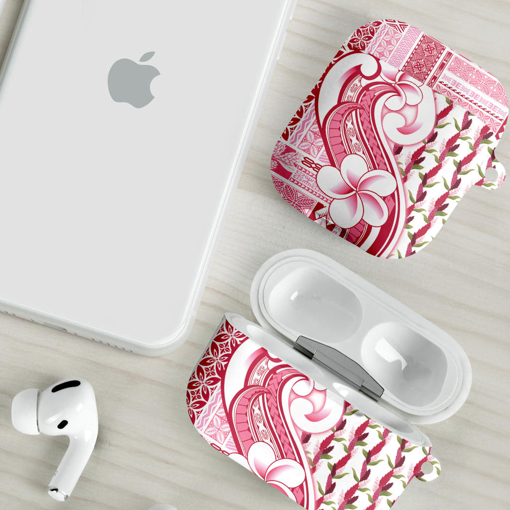 Samoa Teuila AirPods Case White Samoan Siapo Motifs LT05 - Polynesian Pride