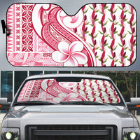 Samoa Teuila Auto Sun Shade White Samoan Siapo Motifs LT05 White - Polynesian Pride