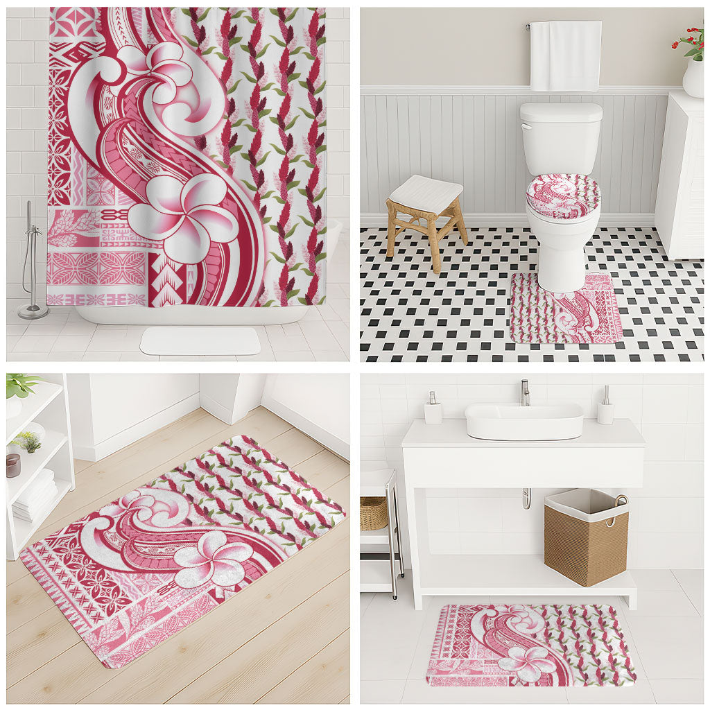 Samoa Teuila Bathroom Set White Samoan Siapo Motifs LT05 - Polynesian Pride