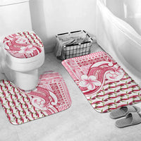 Samoa Teuila Bathroom Set White Samoan Siapo Motifs LT05 Mat Set Only (3 pcs) One Size White - Polynesian Pride