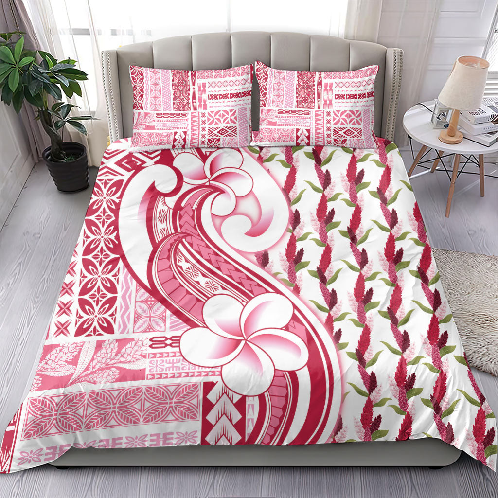 Samoa Teuila Bedding Set White Samoan Siapo Motifs LT05 - Polynesian Pride