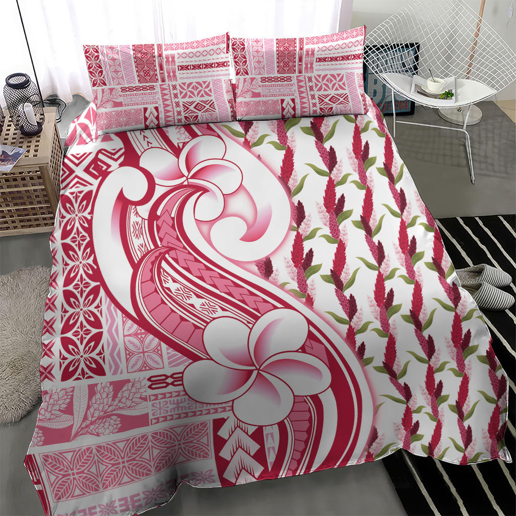 Samoa Teuila Bedding Set White Samoan Siapo Motifs LT05 - Polynesian Pride