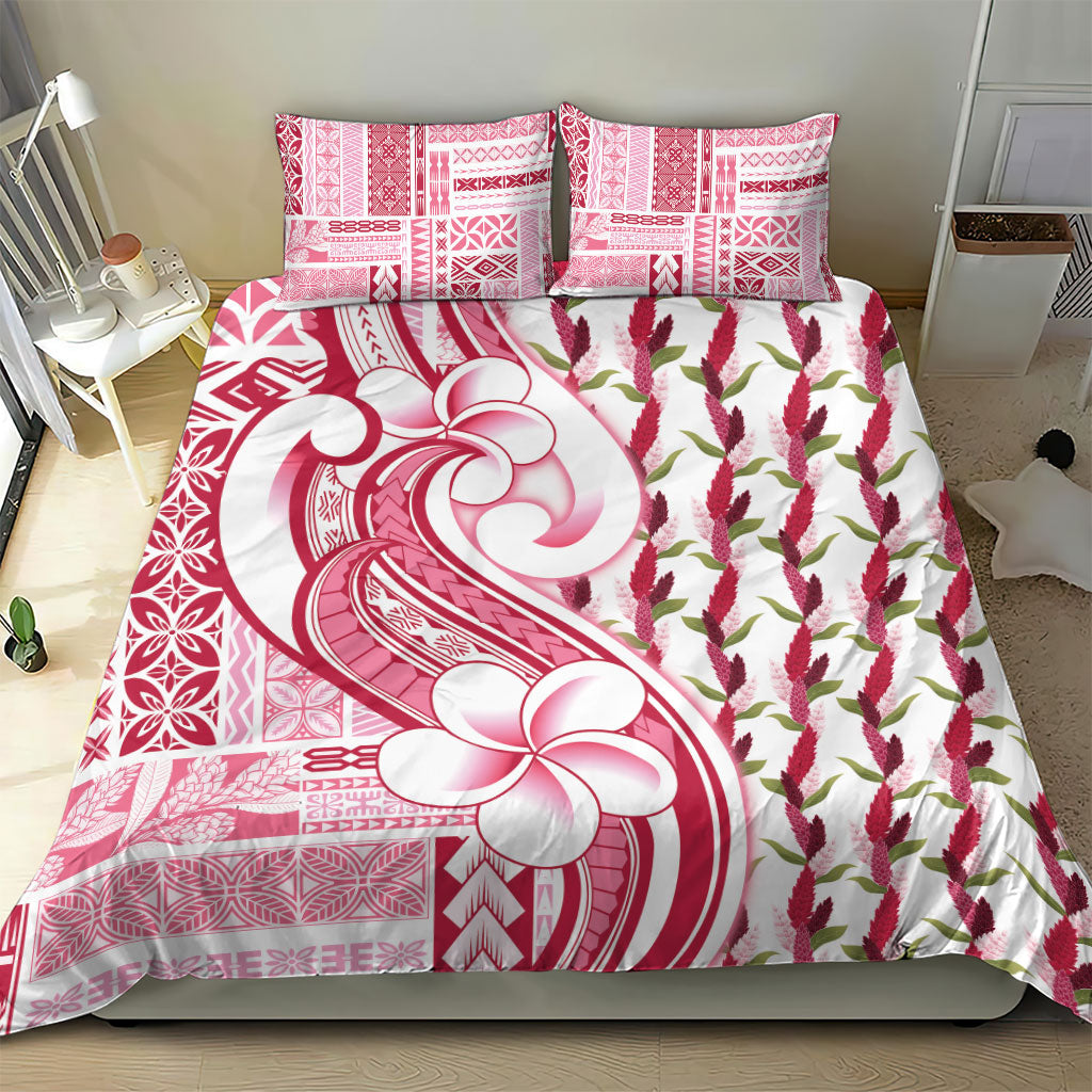 Samoa Teuila Bedding Set White Samoan Siapo Motifs LT05 - Polynesian Pride