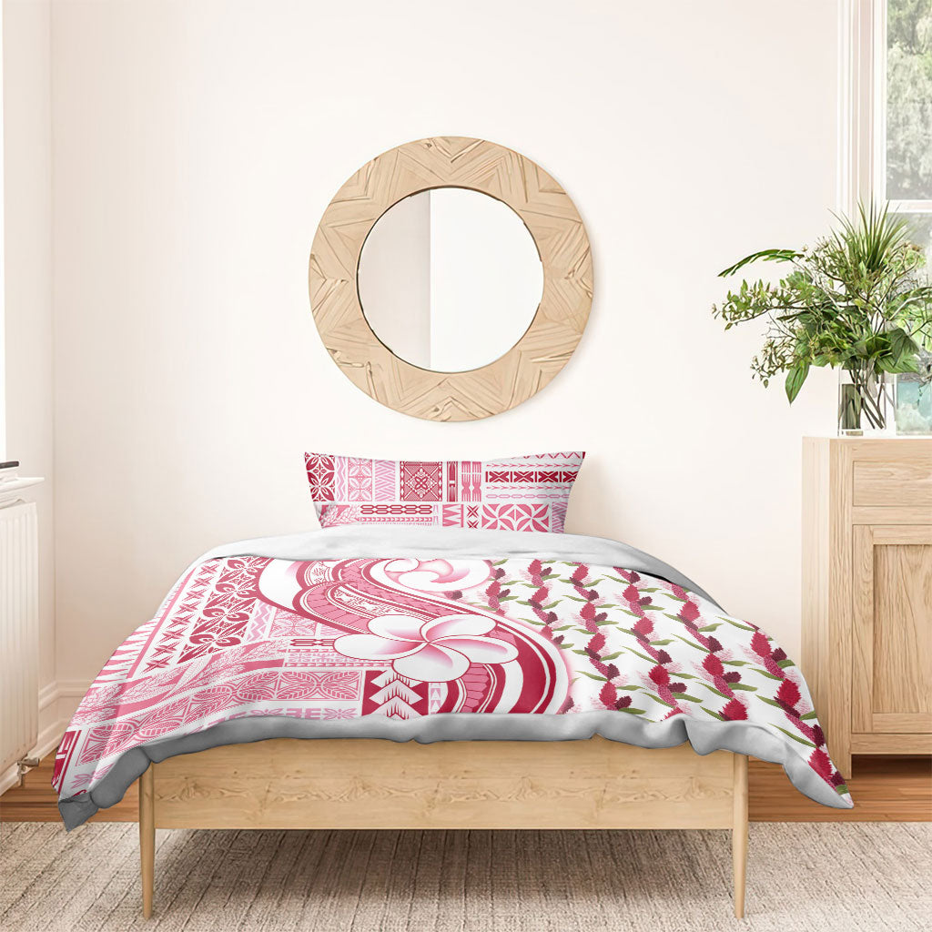 Samoa Teuila Bedding Set White Samoan Siapo Motifs LT05 - Polynesian Pride