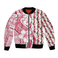 Samoa Teuila Bomber Jacket White Samoan Siapo Motifs LT05 Unisex White - Polynesian Pride