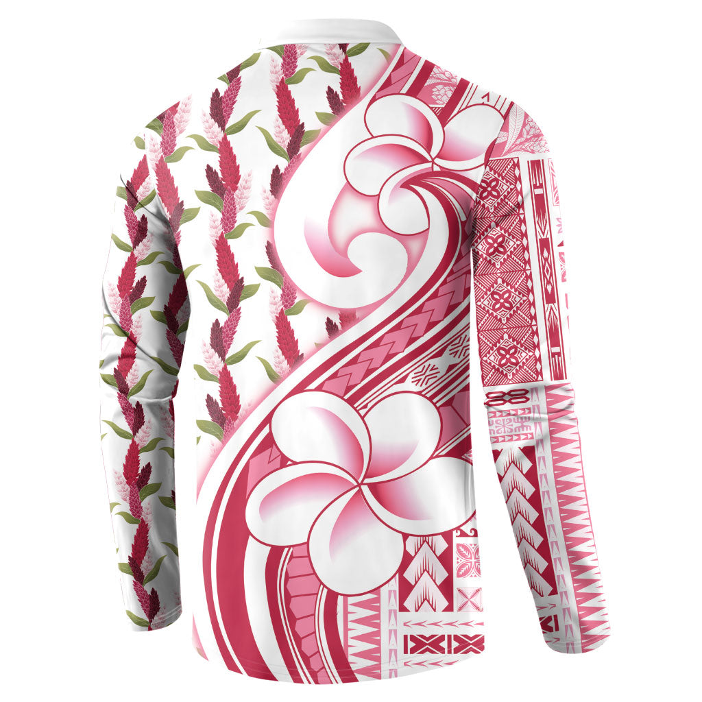 Samoa Teuila Button Sweatshirt White Samoan Siapo Motifs LT05 - Polynesian Pride