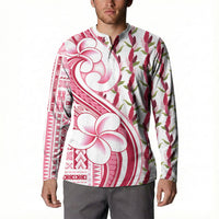 Samoa Teuila Button Sweatshirt White Samoan Siapo Motifs LT05 - Polynesian Pride