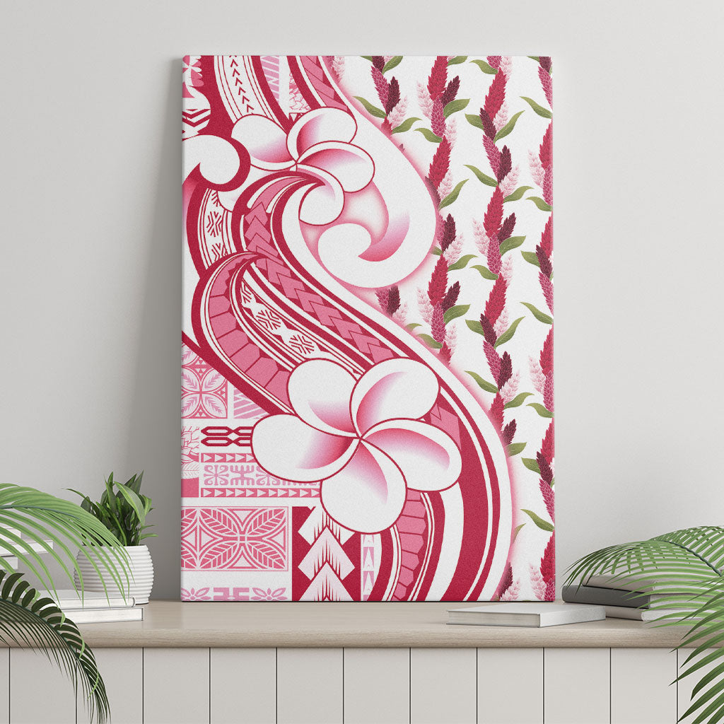 Samoa Teuila Canvas Wall Art White Samoan Siapo Motifs LT05 - Polynesian Pride