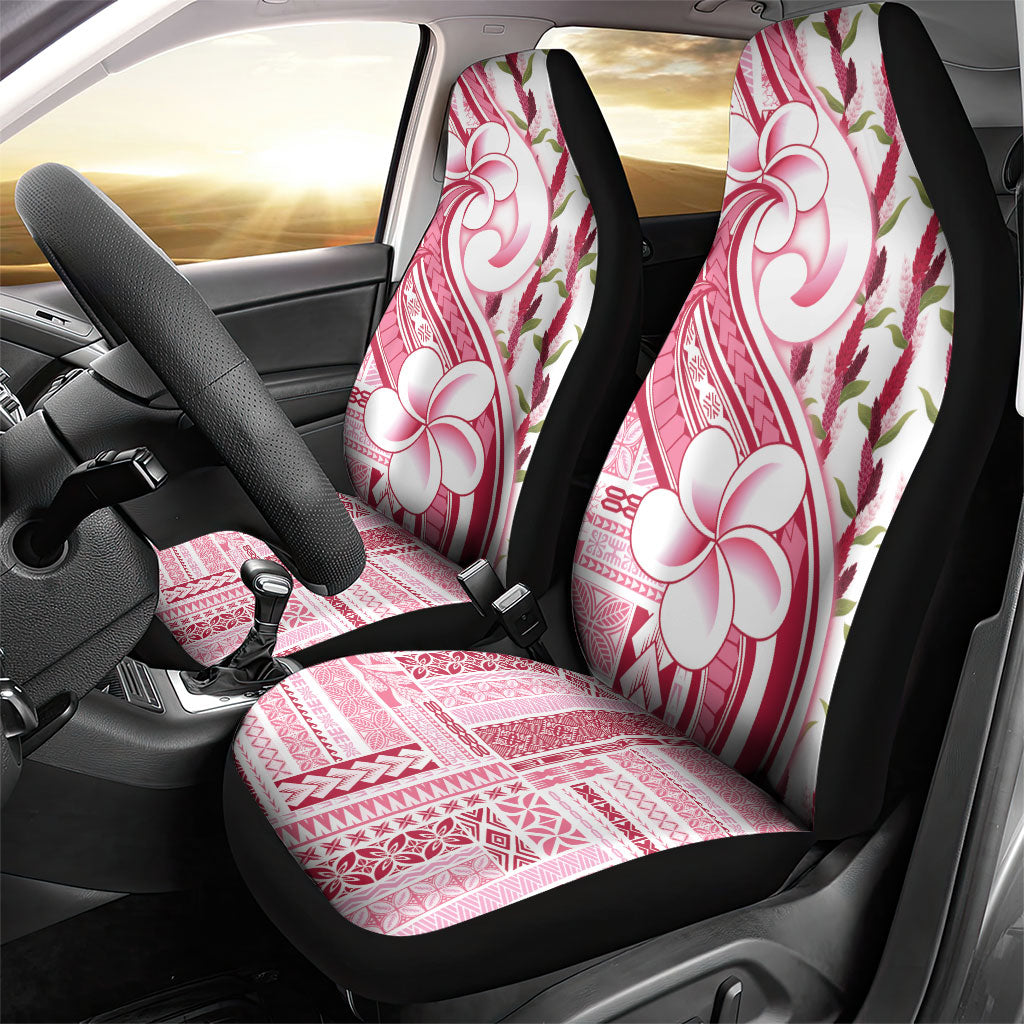 Samoa Teuila Car Seat Cover White Samoan Siapo Motifs LT05 - Polynesian Pride