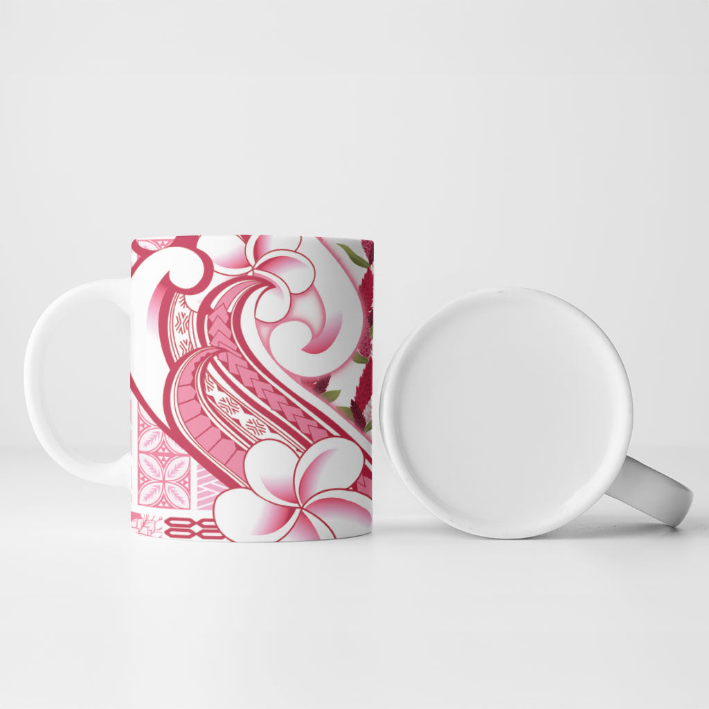 Samoa Teuila Ceramic Mug White Samoan Siapo Motifs LT05 - Polynesian Pride