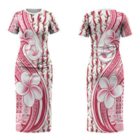 Samoa Teuila Couples Matching Short Sleeve Bodycon Dress and Long Sleeve Button Shirt White Samoan Siapo Motifs LT05 - Polynesian Pride