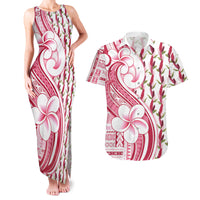 Samoa Teuila Couples Matching Tank Maxi Dress and Hawaiian Shirt White Samoan Siapo Motifs LT05 White - Polynesian Pride