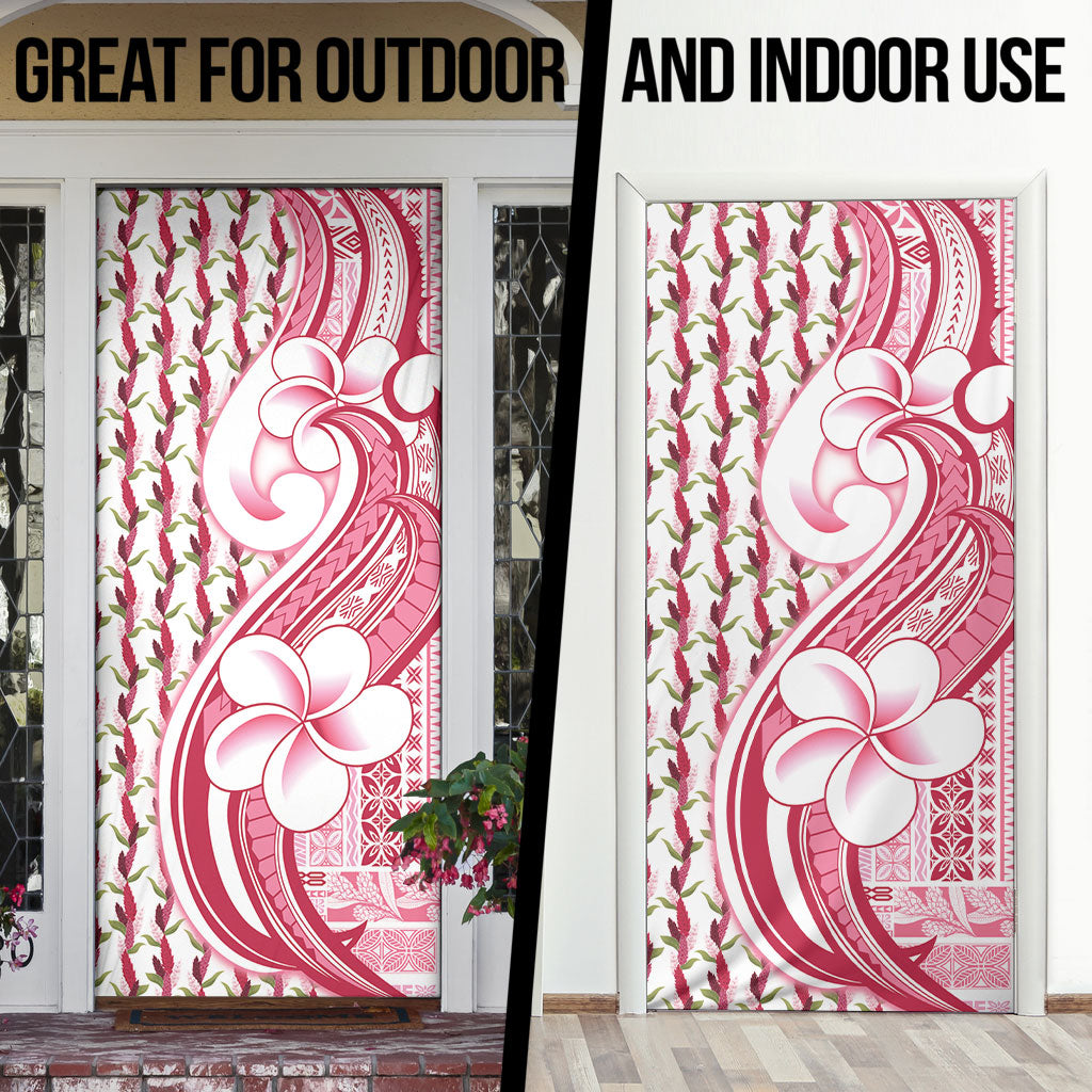 Samoa Teuila Door Cover White Samoan Siapo Motifs LT05 - Polynesian Pride