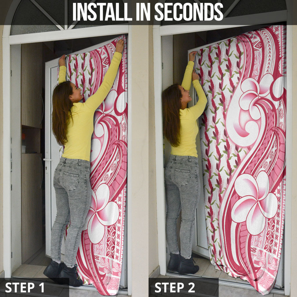 Samoa Teuila Door Cover White Samoan Siapo Motifs LT05 - Polynesian Pride