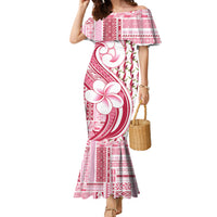 Samoa Teuila Family Matching Mermaid Dress and Hawaiian Shirt White Samoan Siapo Motifs LT05 Mom's Dress White - Polynesian Pride