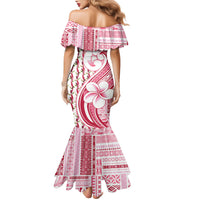 Samoa Teuila Family Matching Mermaid Dress and Hawaiian Shirt White Samoan Siapo Motifs LT05 - Polynesian Pride