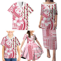 Samoa Teuila Family Matching Puletasi and Hawaiian Shirt White Samoan Siapo Motifs LT05 - Polynesian Pride