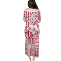 Samoa Teuila Family Matching Puletasi and Hawaiian Shirt White Samoan Siapo Motifs LT05 - Polynesian Pride