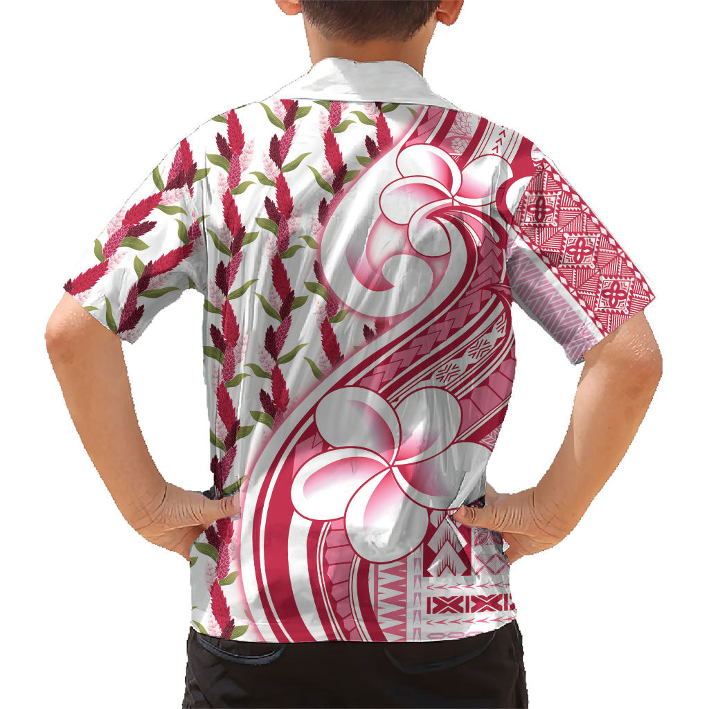 Samoa Teuila Family Matching Short Sleeve Bodycon Dress and Hawaiian Shirt White Samoan Siapo Motifs LT05 - Polynesian Pride